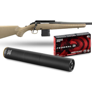 Akciový set Ruger American Rifle Ranch 26968, kal. .300BLK +  Tlmič Stalon + Náboje