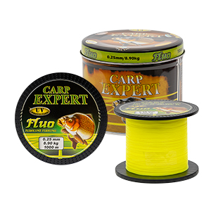 CARP EXPERT VLASEC V PLECHOVEJ DÓZE UV FLUO  ŽLTÝ 1000 M