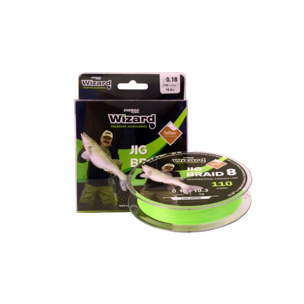 Pletená šnúra Wizard / L&K Jig Braid Lime Green 110 m