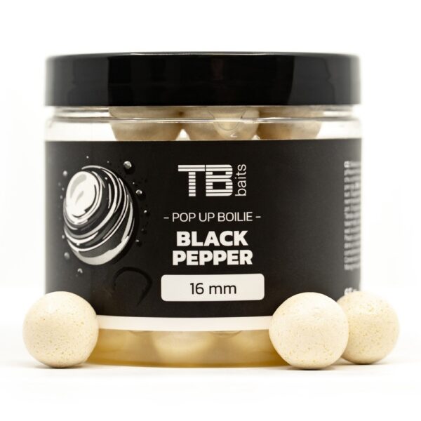 TB Baits Plávajúce Boilie Pop-Up White Black Pepper + NHDC